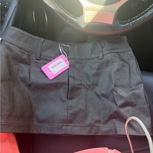 Black Faux Leather Mini Skirt - EDIKTED Danielle Faux Leather Mini Skort